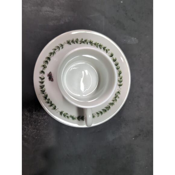 Andrea by Sadek Porcelain Tea Cup and Saucer, Demitasse, Floral Butterfly Design - Picture 6 of 12